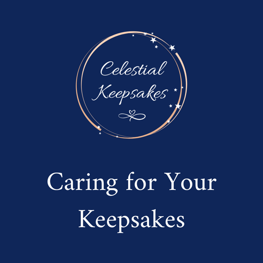 Logo image for keepsake ashes with text "Caring for your keepsakes"